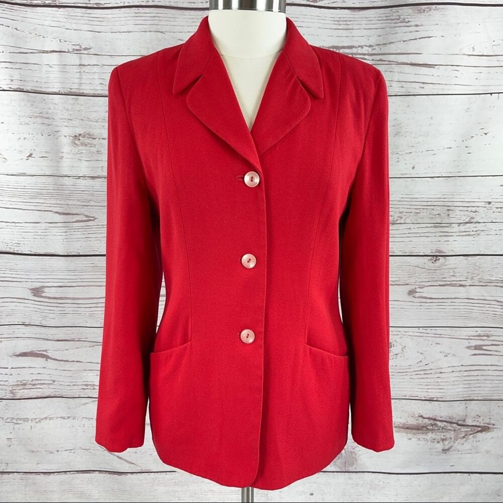 Pendleton vintage red blazer pockets shoulder pads